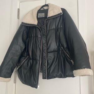Levi’s Faux Shearling Bomber Puffer Jacket